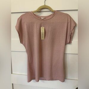 Love and promises pink with soft metallic thread.  Size small NWT